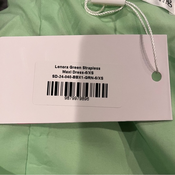 🌺NWT BEGINNINGS BOUTIQUE LENORA GREEN STRAPLESS DRESS SIZE 2🌺 - Picture 6 of 7